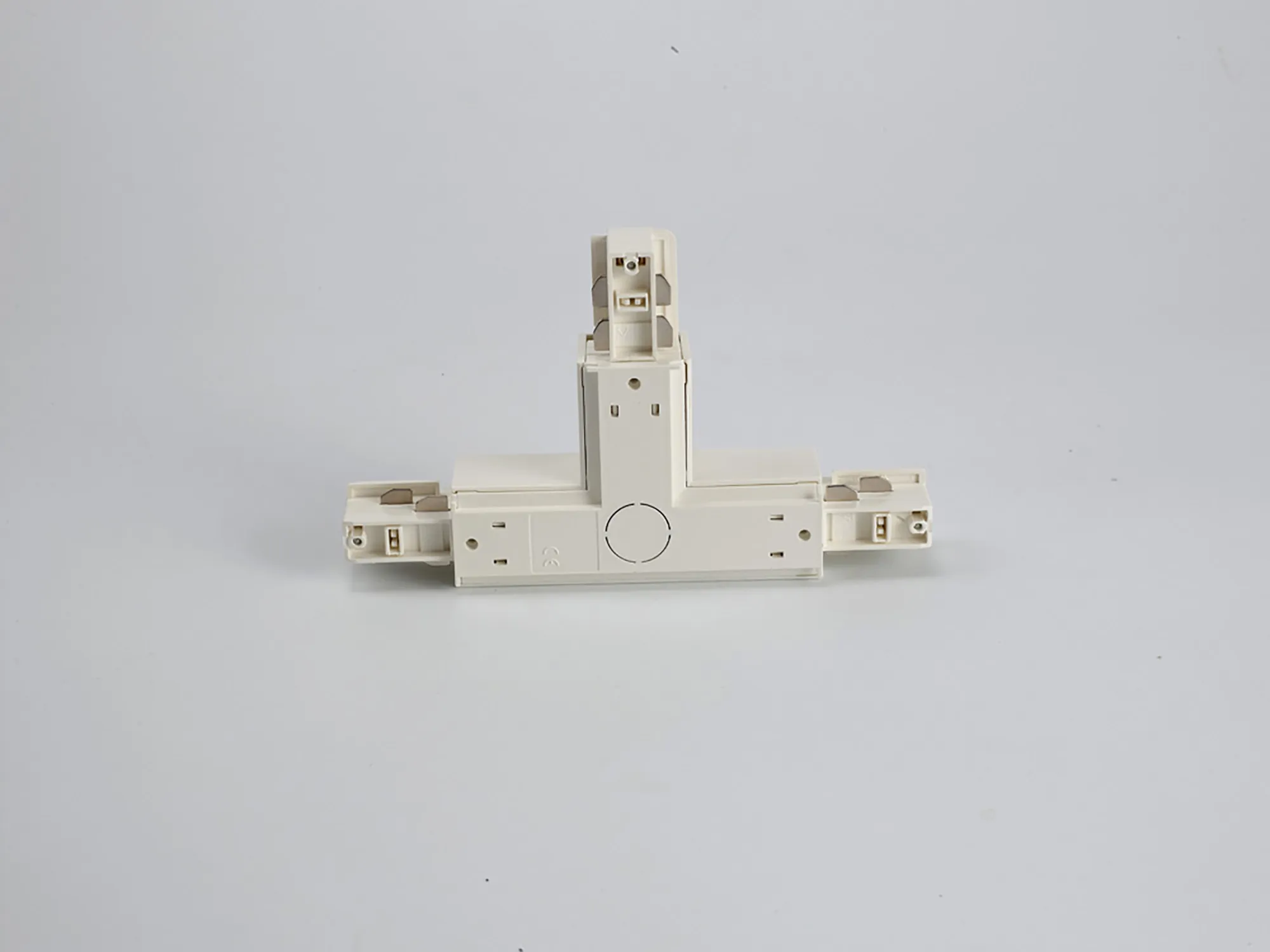 T Coupler With Feeding Option 3 Circuit Surface Mounted Track Left 555 1 1213 1  Eutrac 3 Circuit Surface-White